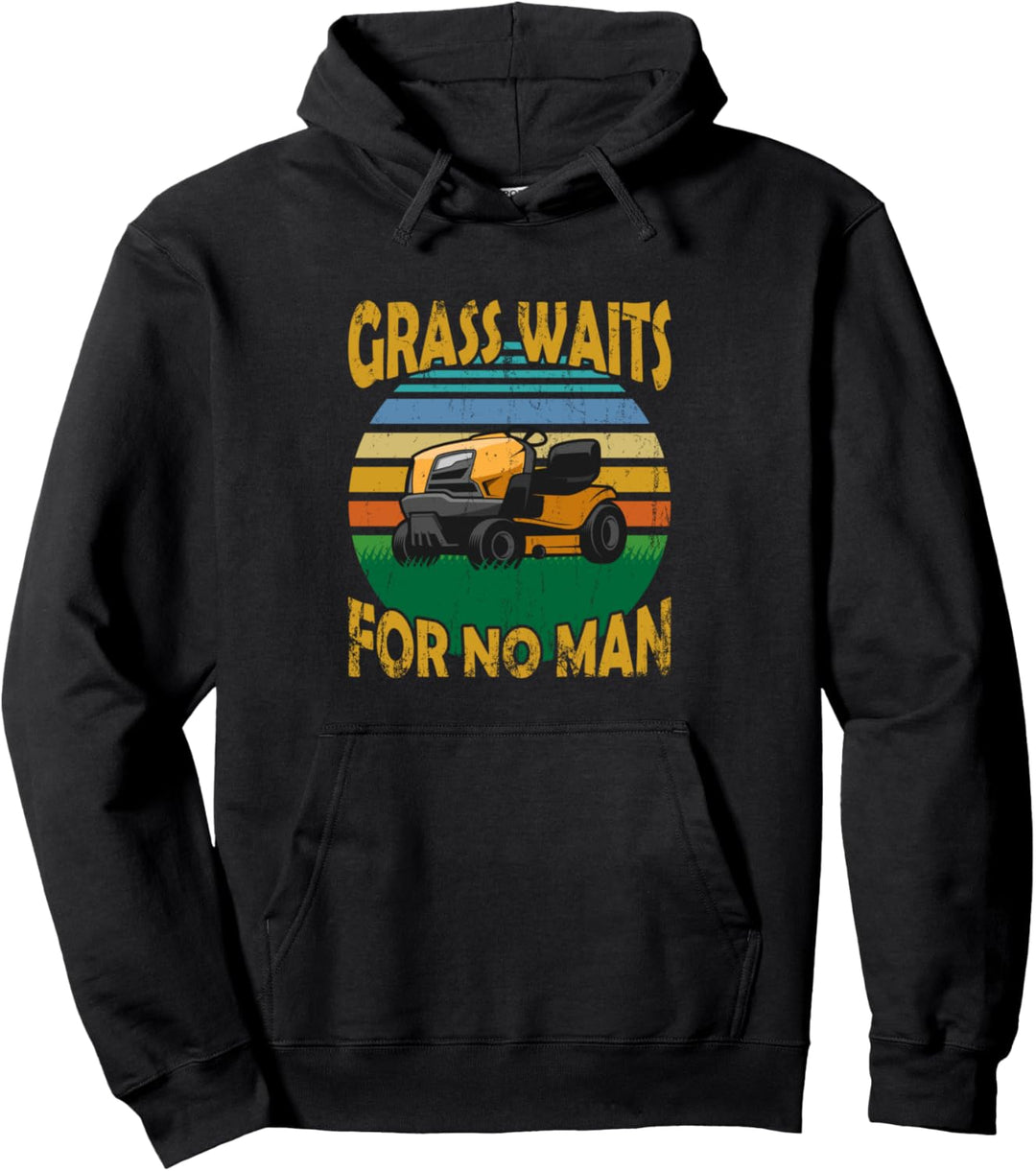 Gras wartet auf niemanden - Lustiger Grasschneider Pullover Hoodie