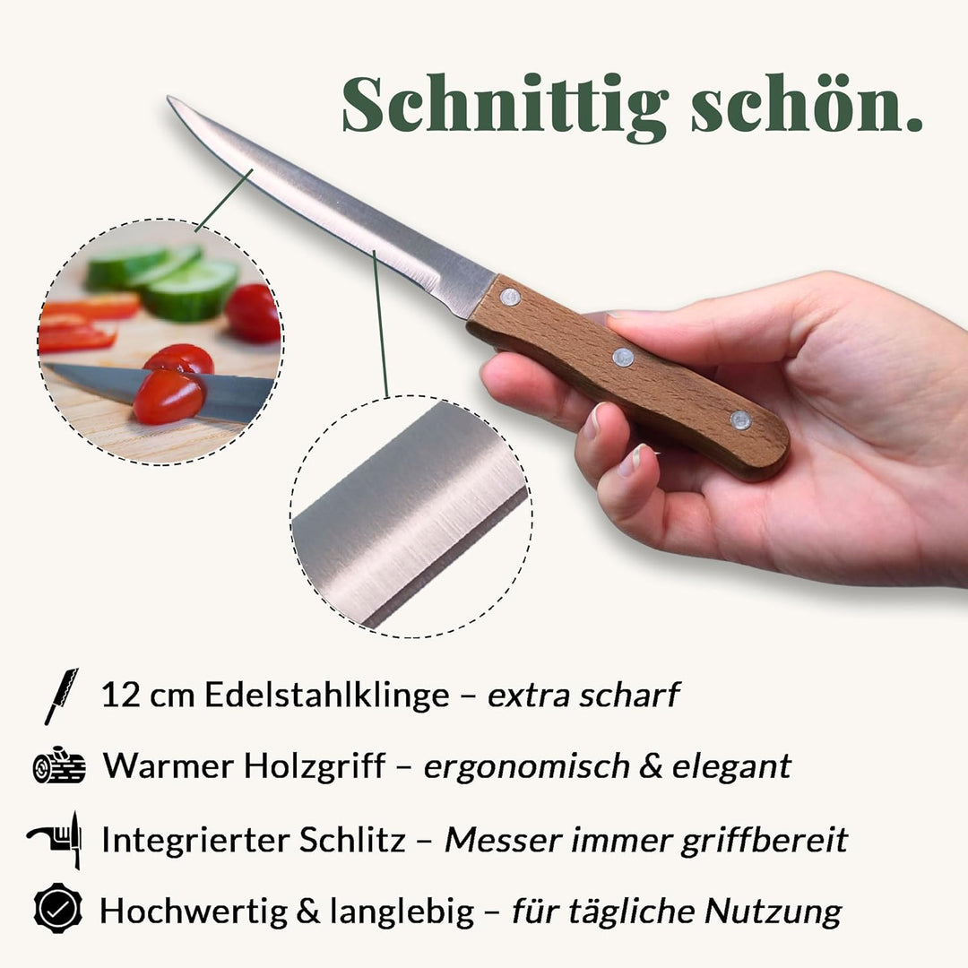 Personalisiertes Frühstücksbrettchen mit Messer, Wunsch-Name oder Text graviert – Geschenk-Idee Gebu