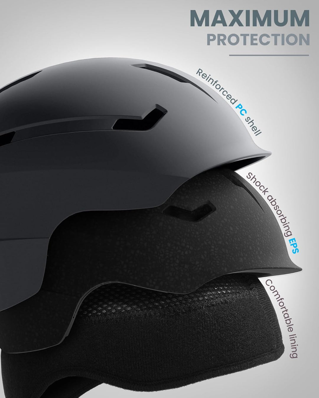 OutdoorMaster Skihelm-Set, Snowboard-Helm mit Brille für Erwachsene - 12 Belüftungsöffnungen - Skihe