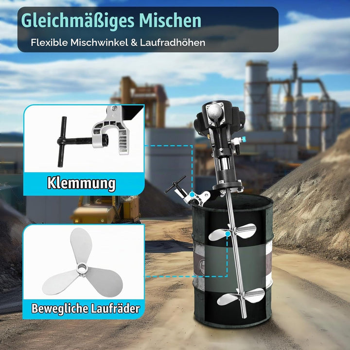 Betonmischer Zement Mischer Druckluft Rührwerk Starke Leistung (1/2HP) Farb und Mörtelrühre, Einheit