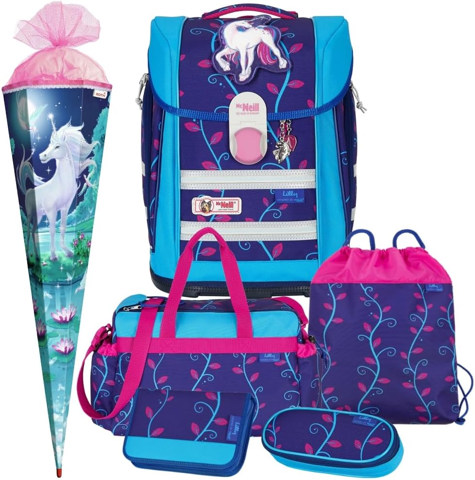 Generisch LILLY - KATZE - McNeill Ergo Primero McLight LED-Schulranzen-Set 7tlg. mit SCHULTÜTE und S
