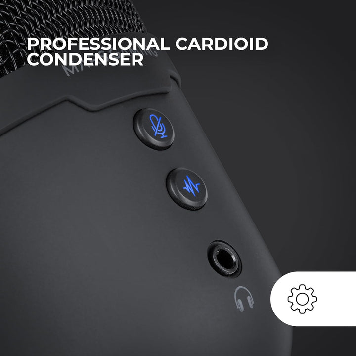 Mars Gaming MMIC-CX, Professionelles Studiomikrofon, Kompaktes ARGB-Design, Hochauflösender Klang, E