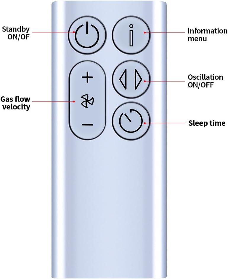 Neu Leafless Fan Fernbedienung Kompatibel mit Dyson BP01 Pure Cool Me-Luftreiniger Ventilator, Silbe