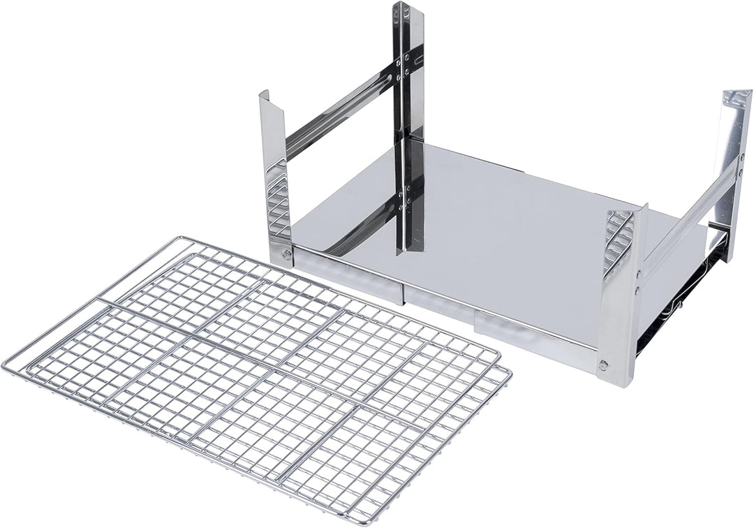 Bo-Camp Compact Deluxe Edelstahl Grill, Silber, 33 x 22,5 x 27,5 cm