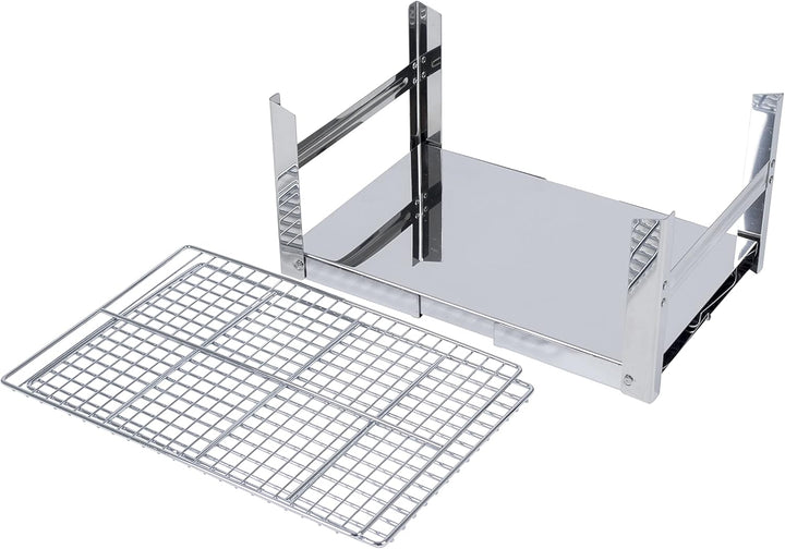 Bo-Camp Compact Deluxe Edelstahl Grill, Silber, 33 x 22,5 x 27,5 cm