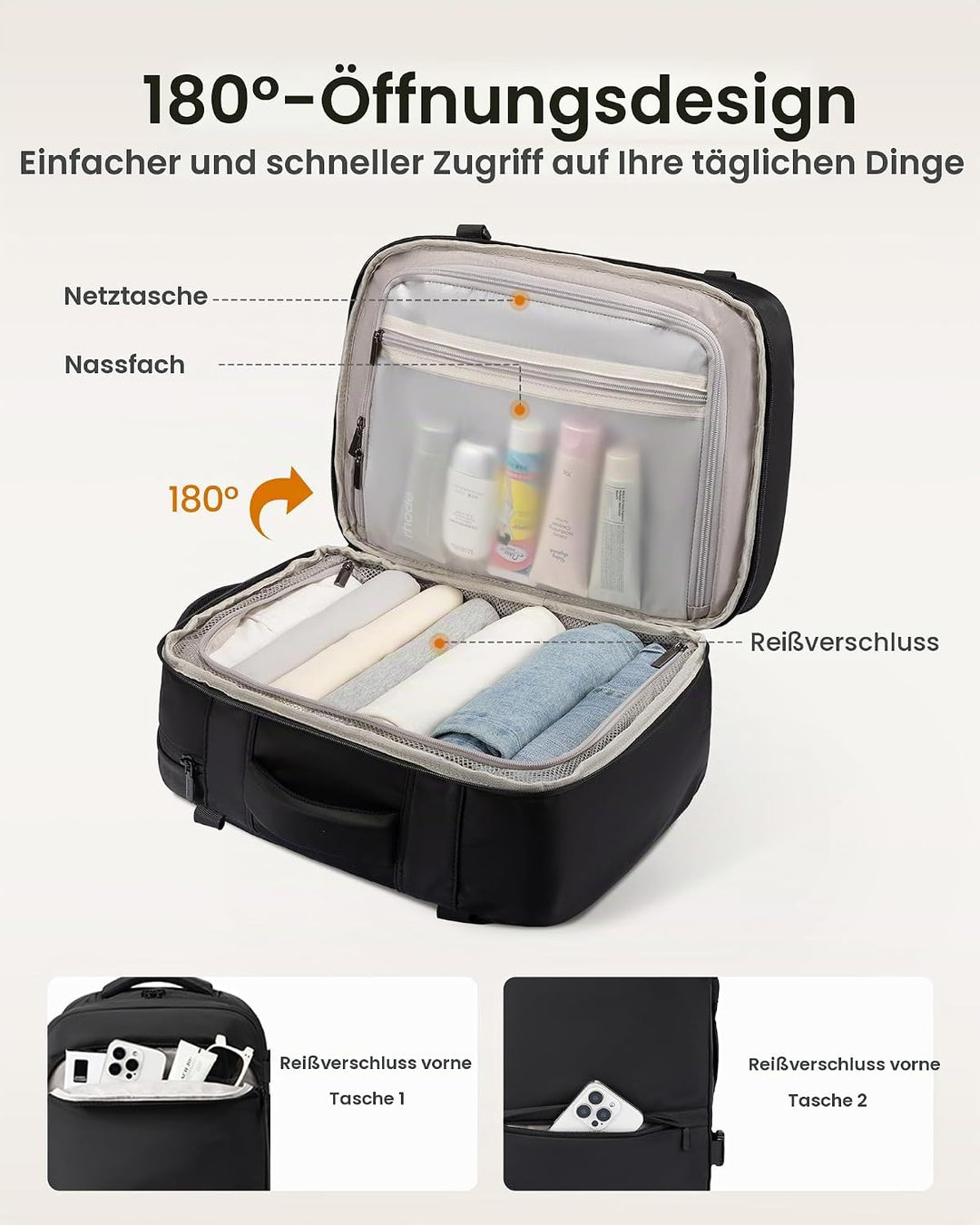 LOVEVOOK Ryanair Handgepäck 40x30x20, Handgepäck Rucksack Reiserucksack Flugzeug Damen Herren, Carry