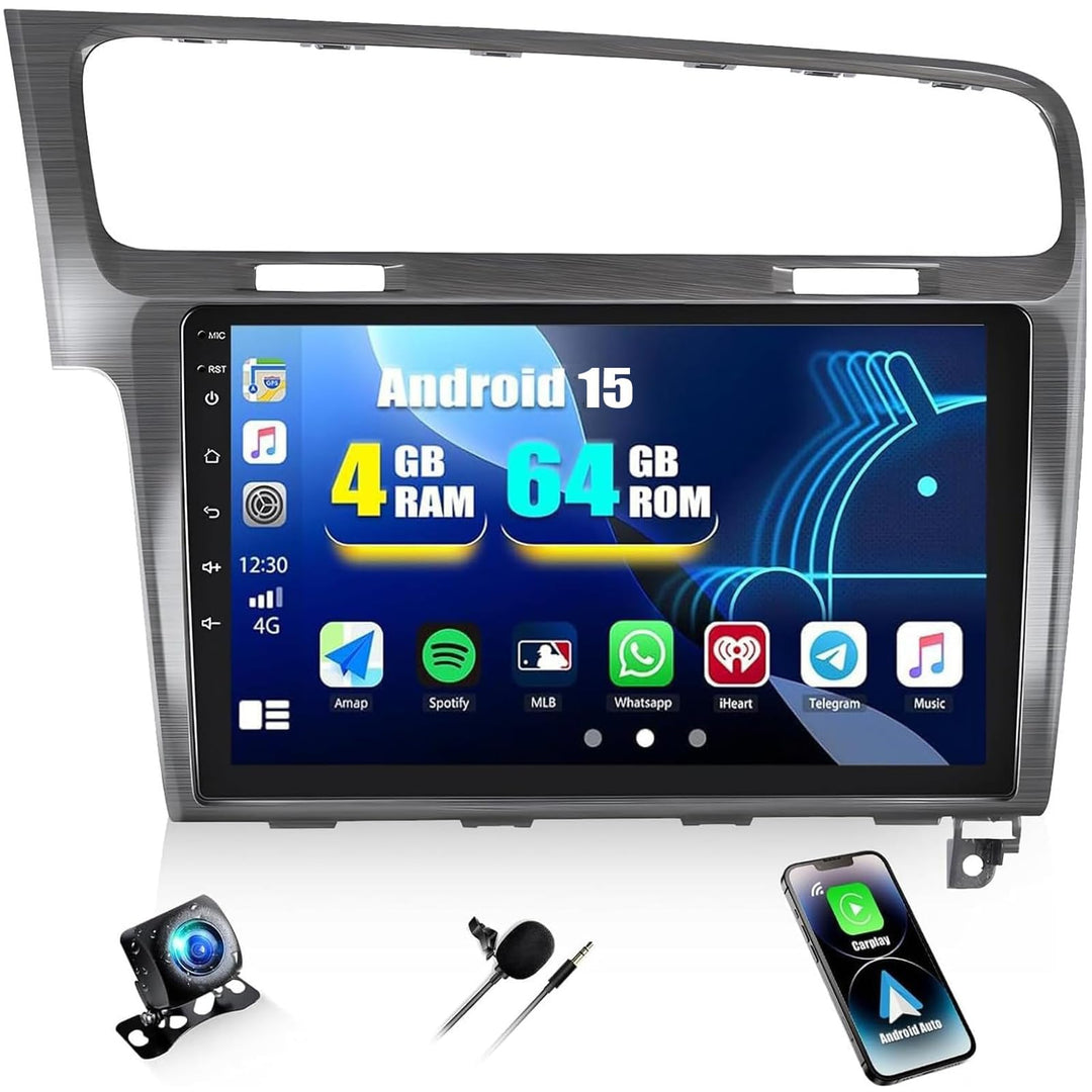CAMECHO 2025 Neuestes 8 Core 4G+64G Android 13 Autoradio für VW Golf 5 Polo Skoda mit Navi Carplay A