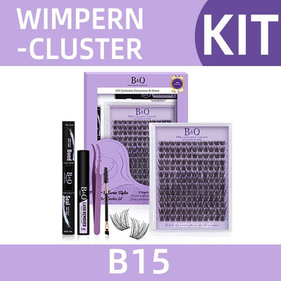 B&Q Lashes Extension Set 156 PCS Lash Extension Set 8-16MIX Wimpern Extensions Mit Mascara Pinsel Kl