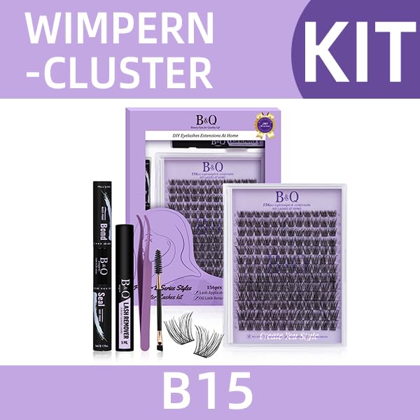 B&Q Lashes Extension Set 156 PCS Lash Extension Set 8-16MIX Wimpern Extensions Mit Mascara Pinsel Kl
