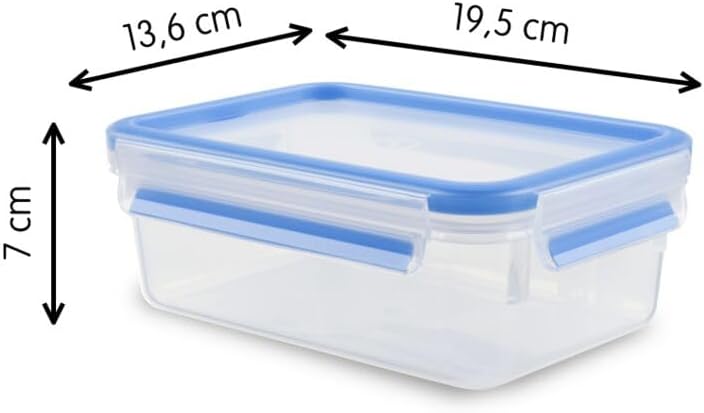 EMSA Clip & Close Frischhaltedosen-Set, rechteckig, 3 x 0,55 L, Aufbewahrungsboxen, 100 Prozent dich