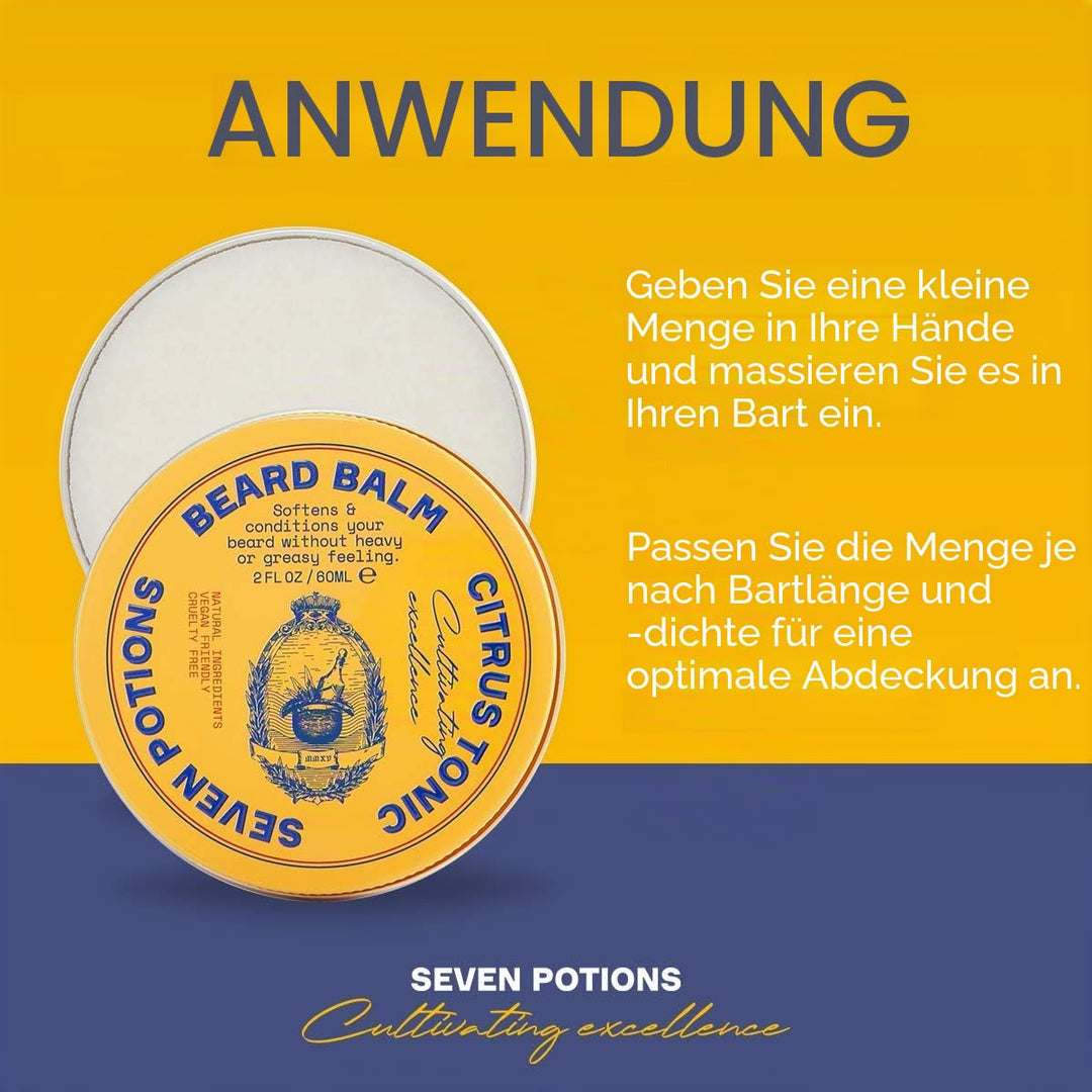 Seven Potions Bartbalsam für Männer — Bart Conditioner und Softener zum vitalisieren von Haut, Haar