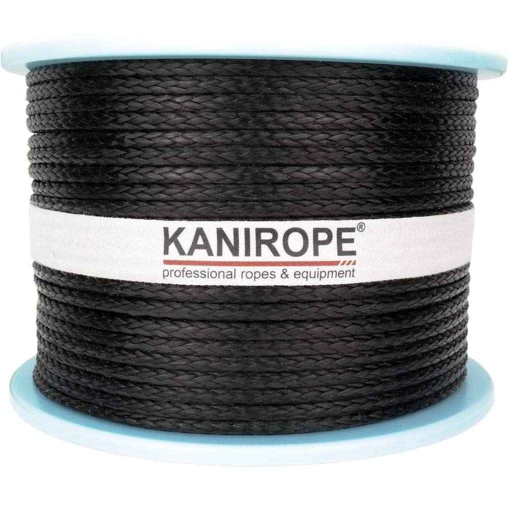 Kanirope® Dyneema Seil PRO 4mm 100m Schwarz 12-fach geflochten SK78 verstreckt beschichtet, 100m Sch