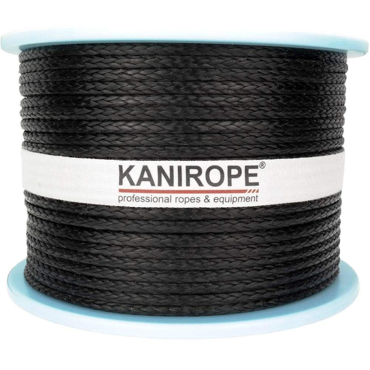 Kanirope® Dyneema Seil PRO 4mm 100m Schwarz 12-fach geflochten SK78 verstreckt beschichtet, 100m Sch