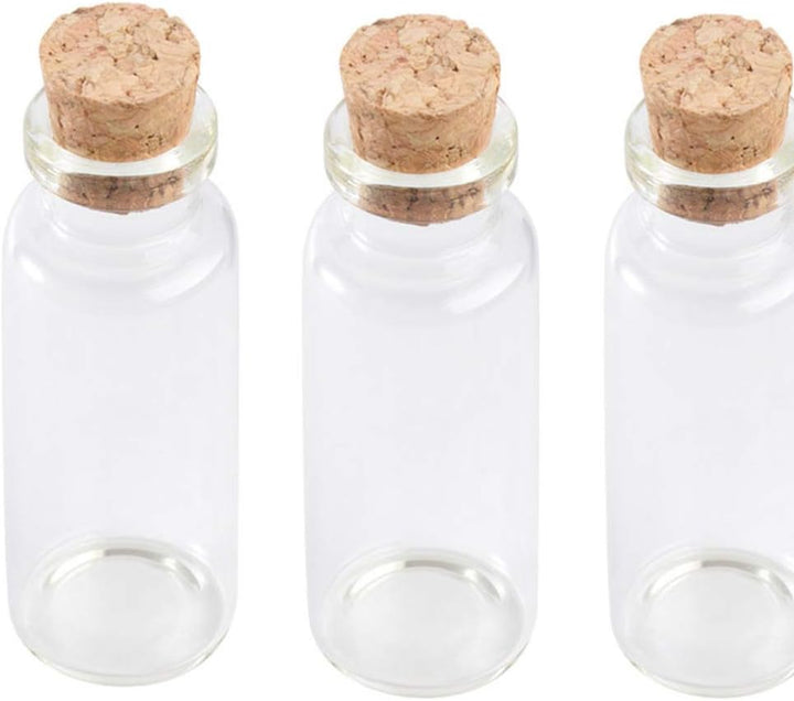 HEMOTON 20 Stück Glasflaschen Gläser Gewürzgläser-Set mit Korken Mini Glasfläschchen Bonbon Gläser S