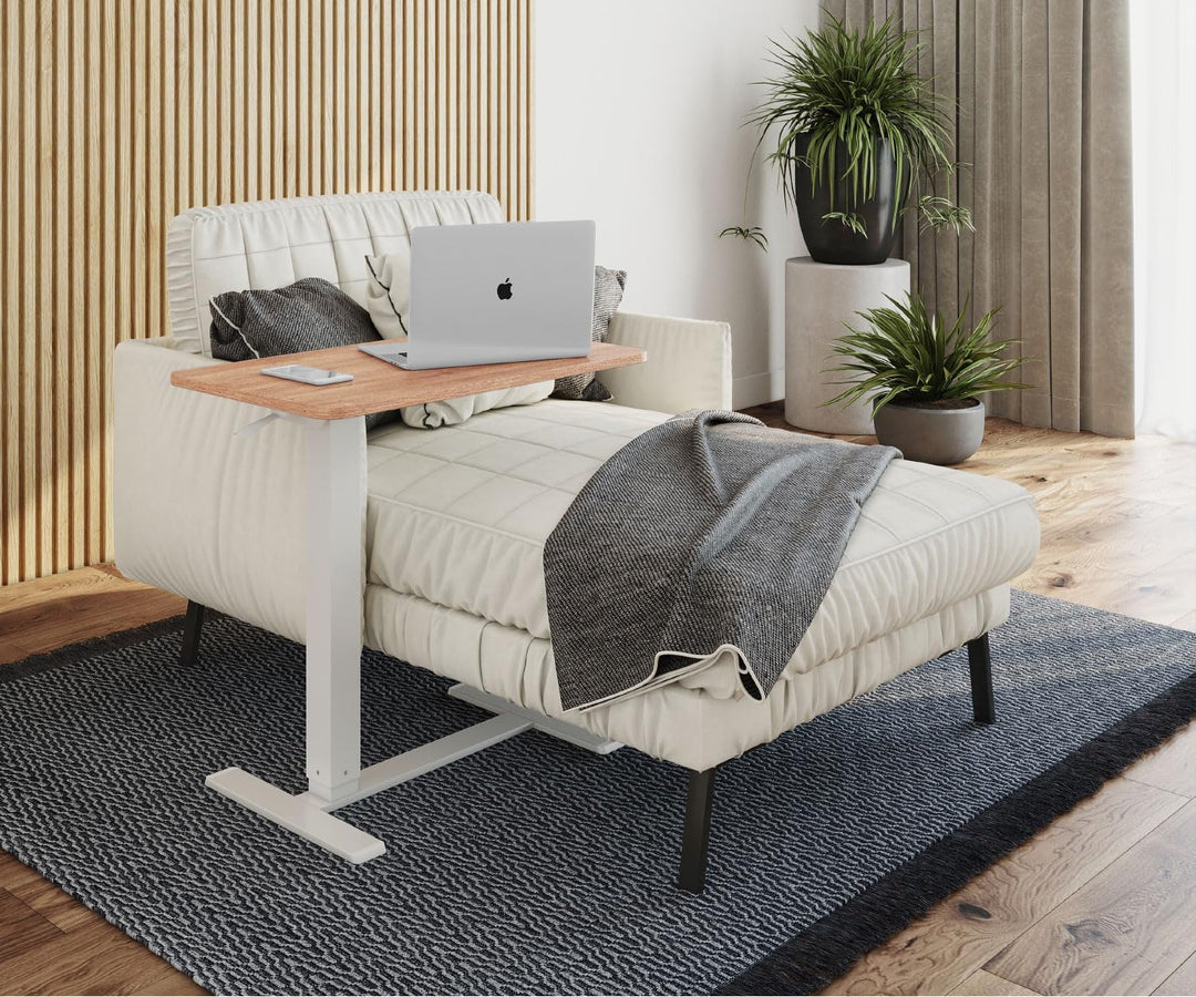 ESMART EACM-121WM 71 x 40 cm Ahorn - Mobiler stufenlos pneumatisch höhenverstellbarer Beistelltisch