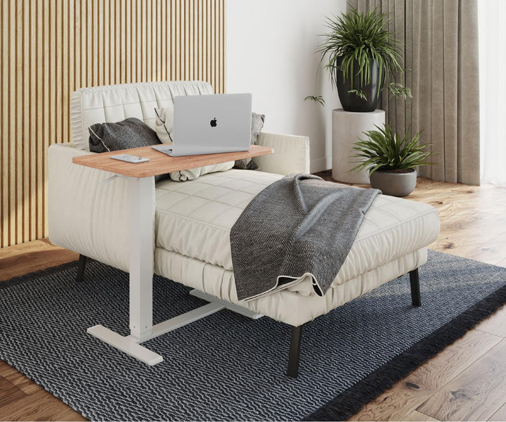 ESMART EACM-121WM 71 x 40 cm Ahorn - Mobiler stufenlos pneumatisch höhenverstellbarer Beistelltisch