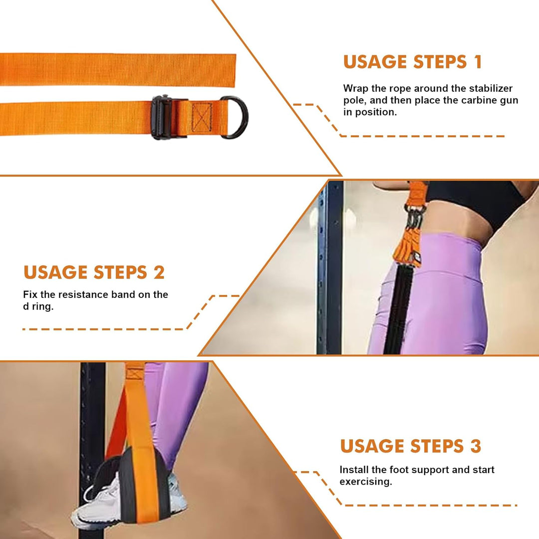 Klimmzugband Set, 4 Widerstandsbänder für Klimmzüge (75-300 lbs) mit Verstellbarer Höhe &amp; Fussstützp