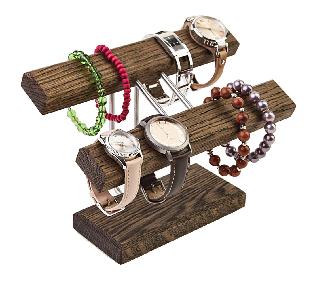 Uhrenhalter Armbandhalter Schmuckhalter Schmuckständer Eiche schwarz geölt (Befestigung