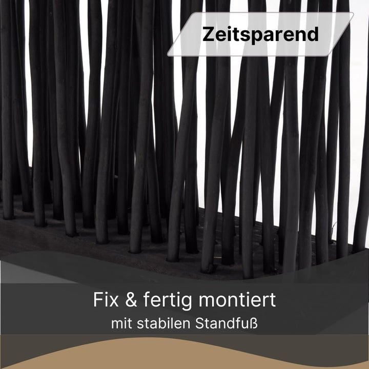 DESIGN DELIGHTS Weiden RAUMTEILER Wave | Weidenholz, 170x40cm (HxB) | Paravent aus Weidenzweigen, Ra