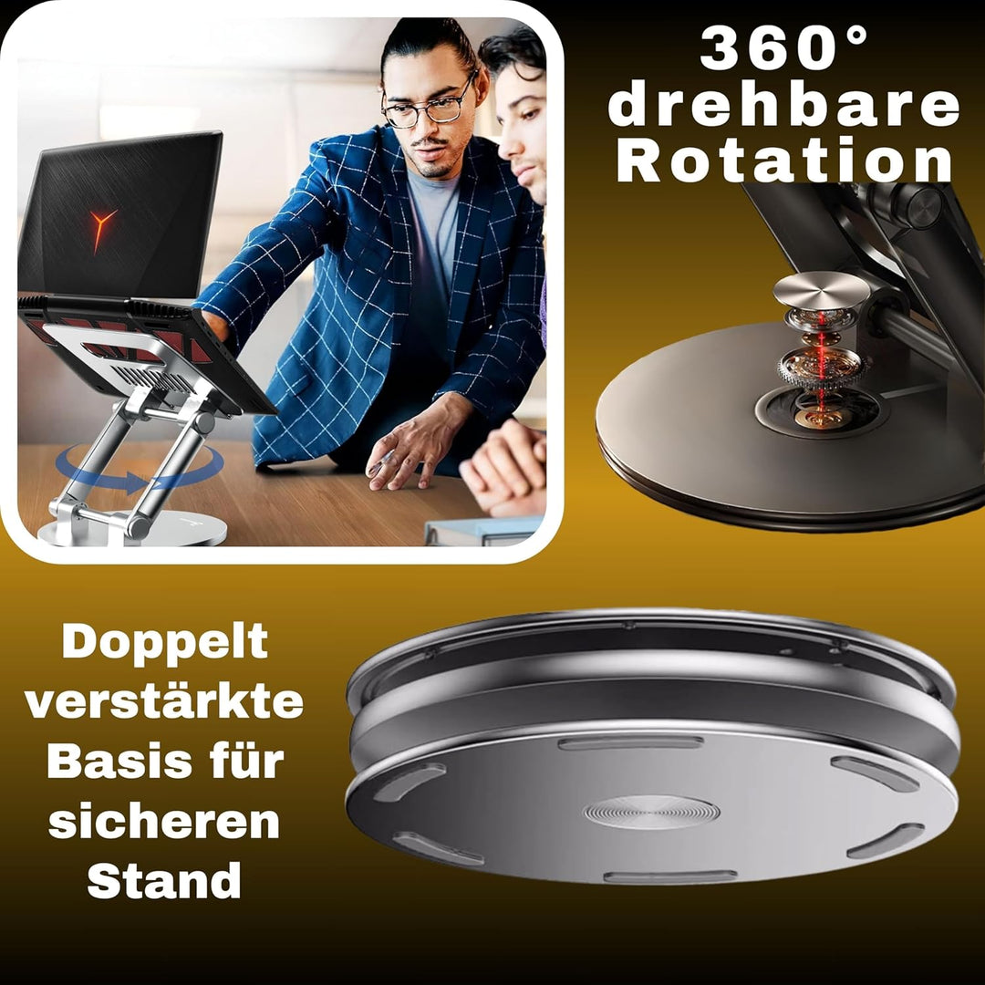 BEDUINS Laptop Ständer höhenverstellbar - Komfort per Knopfdruck, 360° drehbare Halterung - Vertical