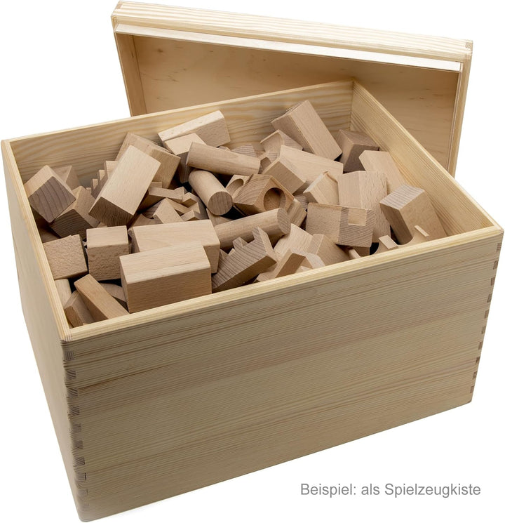 Holzkiste Aufbewahrungskiste Allzweckkiste Spielzeugkiste 40 x 30 x 22 cm Kiste Holz mit Deckel (ohn