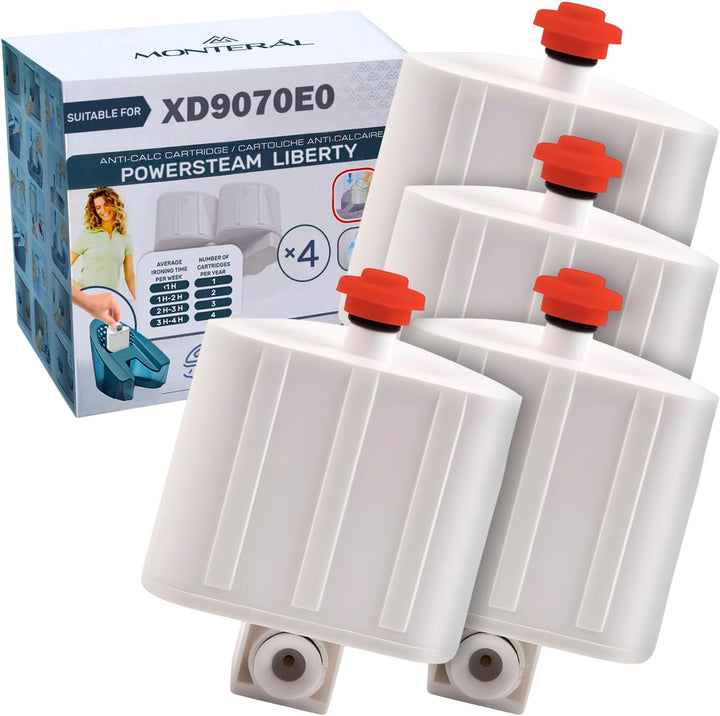 MONTERAL XD9070E0 für Rowenta Liberty Powersteam Antikalk-Kartusche, Set 4, geeignet für Hitze, für