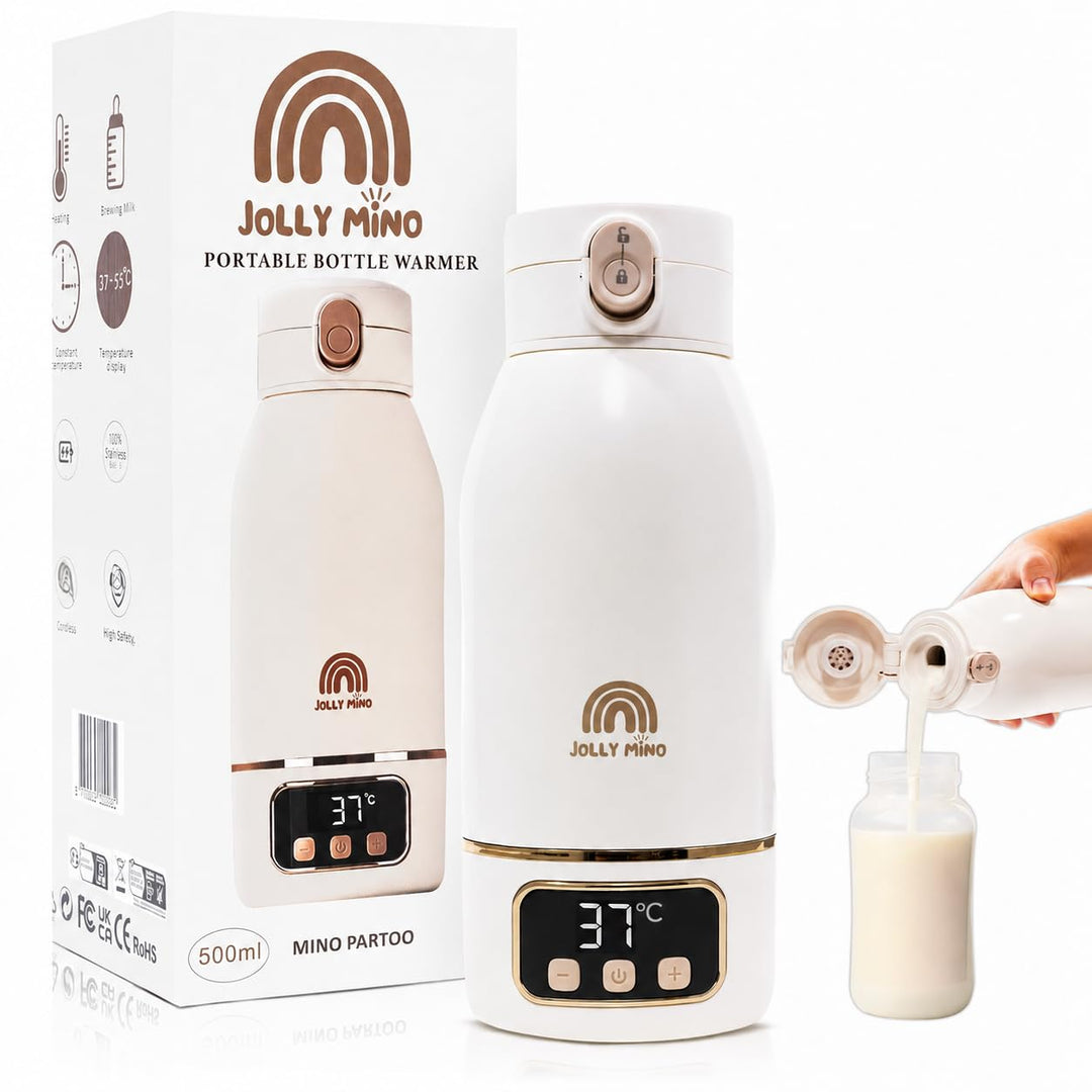 Flaschenwärmer Baby Unterwegs Tragbar Kabellos 500ml, Muttermilch & Wasser, Reise Auto Nacht, Siliko