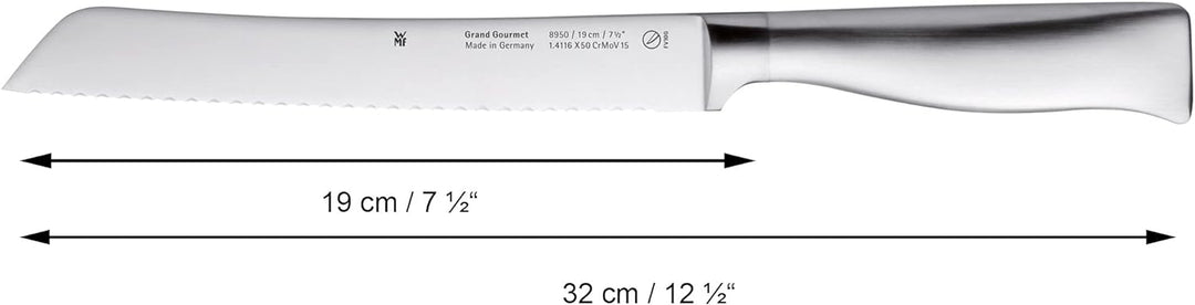 WMF Grand Gourmet Brotmesser Wellenschliff 32 cm, Made in Germany, Brötchenmesser, Messer geschmiede