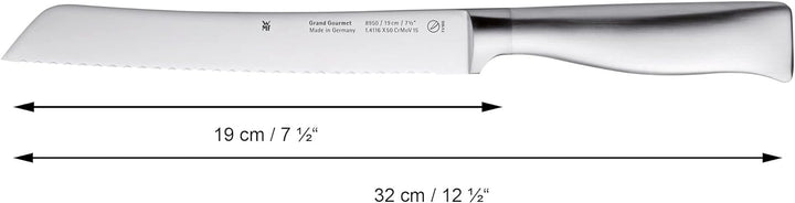 WMF Grand Gourmet Brotmesser Wellenschliff 32 cm, Made in Germany, Brötchenmesser, Messer geschmiede