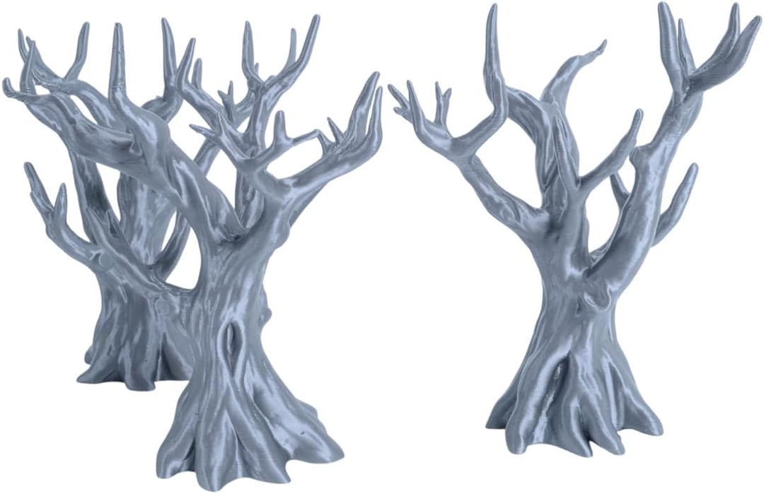 28-mm-Waldbaum-Gelände-Set (3 Teile) für Tabletop-Kriegsspiele und Rollenspiele | Einfache graue Gel