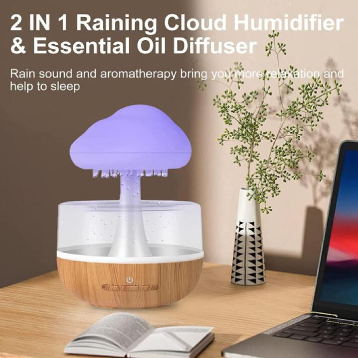 ciciglow Regenwolken-Luftbefeuchter, Wassertropfen, Aromatherapie-Diffusor für ätherische Öle mit 7