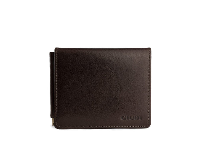 Giudi ® Geldklammer mit Münzfach Dollarclip Herren Klein Rindsleder (Dunkelbraun), Dunkelbraun