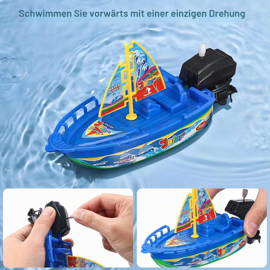 Badespielzeug Boot Set 6 Stück Kunststoff Segelboote Motorboote Speedboote Für Baby Kleinkind Badewa