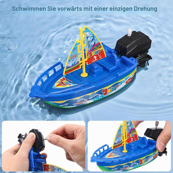 Badespielzeug Boot Set 6 Stück Kunststoff Segelboote Motorboote Speedboote Für Baby Kleinkind Badewa