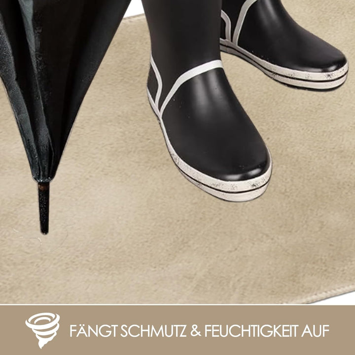 Fussmatte Beige 80x120 – Waschbare Türmatte Innen rutschfest mit TPE – Grosse Sauberlaufmatte Hausti