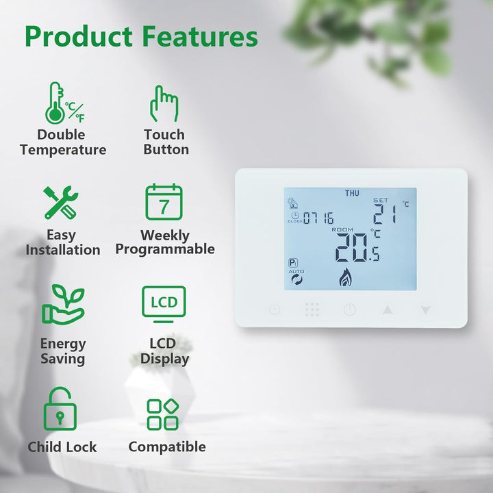 Wengart Batterie-Thermostat WG09BW für Gastherme & Kessel – Potentialfreier Schaltkontakt (COM/NO/NC