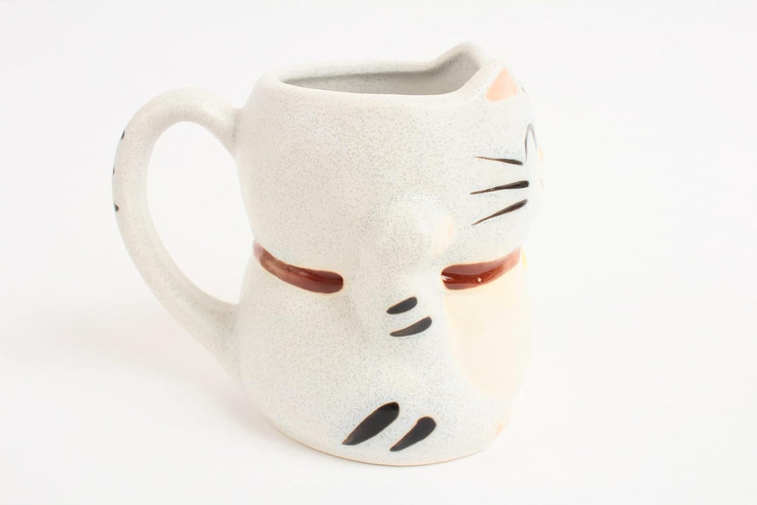 Mino ware Tasse, japanische Keramik, Manekineko-Katze, hergestellt in Japan (Japan-Import), Babyblau