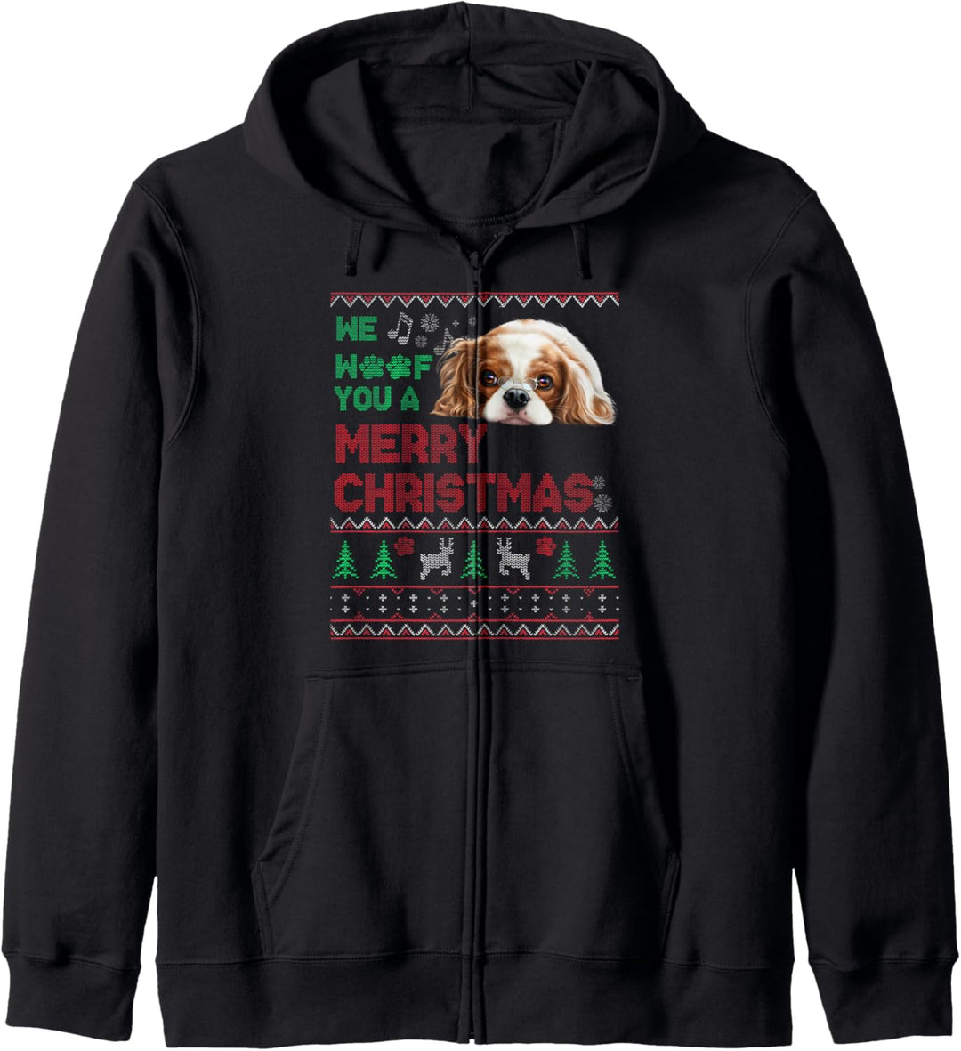 Weihnachten hässlich Cavalier King Charles Spaniel Geschenk Kapuzenjacke