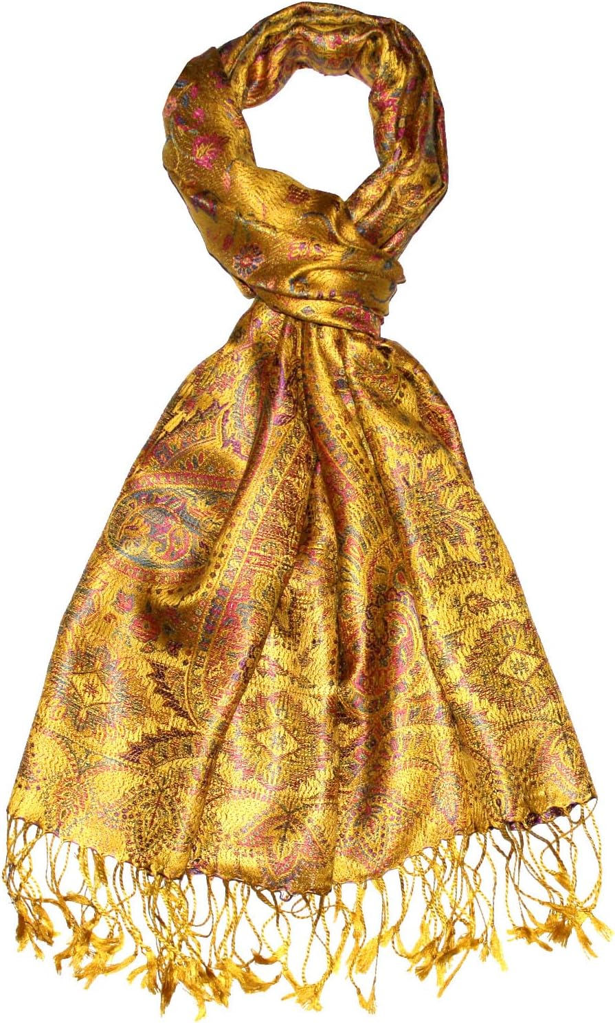 Lorenzo Cana Pashmina Damen - Schal Schaltuch jacquard gewebt 100% Seide Paisley Muster Seidenschal