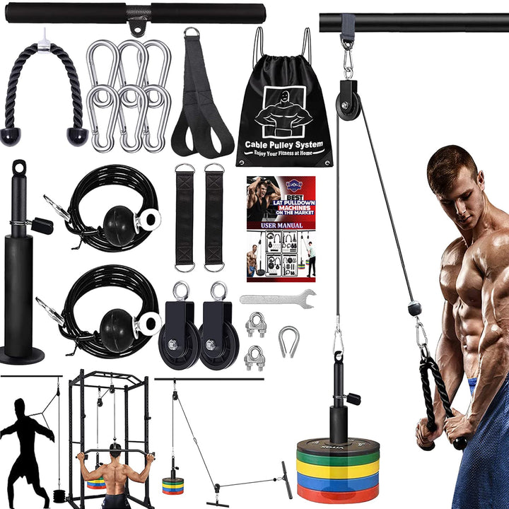 Taeku Seilzug-Fitness, Verbesserte Gewicht Seilzugsystem für LAT Pull Down Bizeps Curl Trizeps Armtr