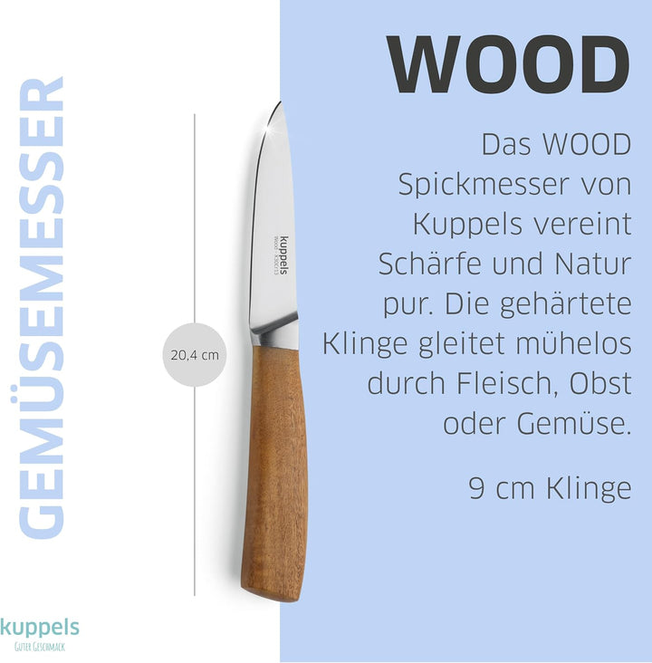 Kuppels WOOD Küchenmesser Set 2 teilig, Extrem scharfes Küchenmesser Set aus Chrom Vanadium Stahl, G