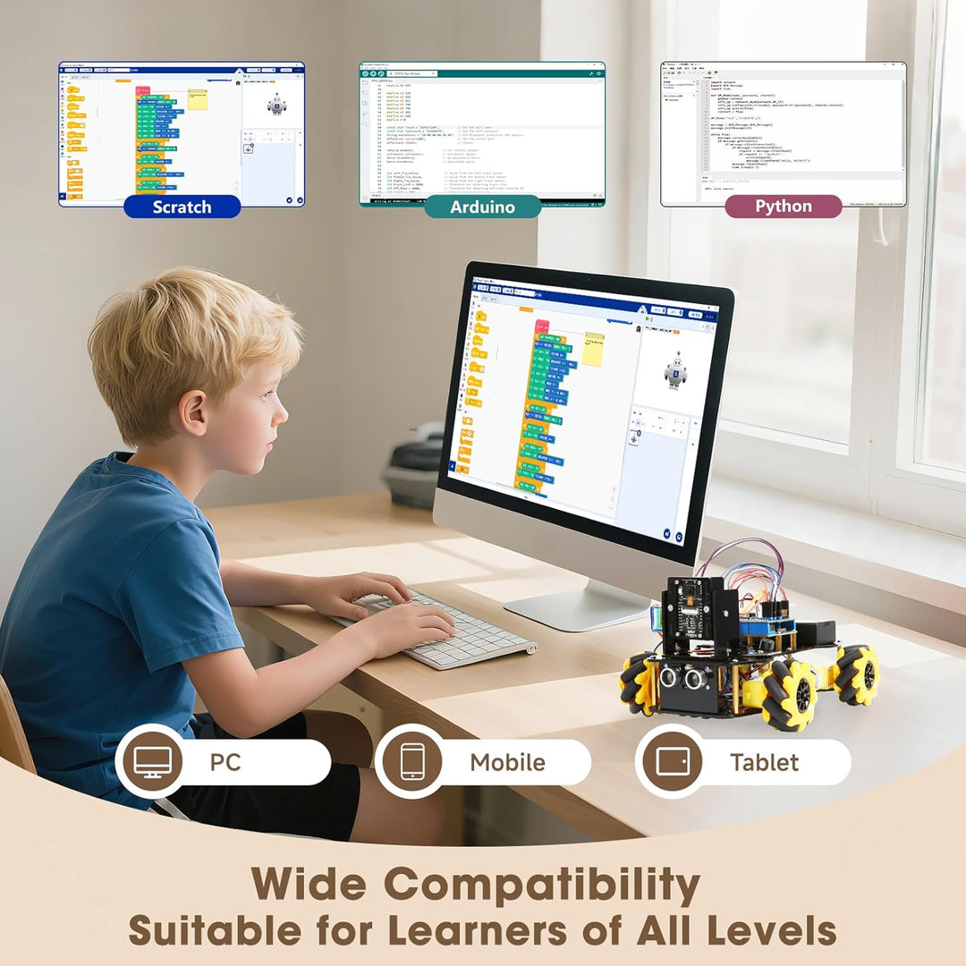 ACEBOTT Roboter Spielzeug für Kinder, Roboter Kinder mit 3-MP-Kamera, kompatibel mit Arduino und Scr