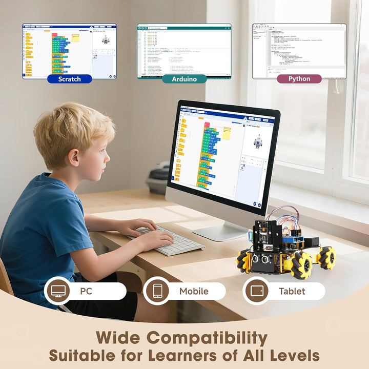 ACEBOTT Roboter Spielzeug für Kinder, Roboter Kinder mit 3-MP-Kamera, kompatibel mit Arduino und Scr