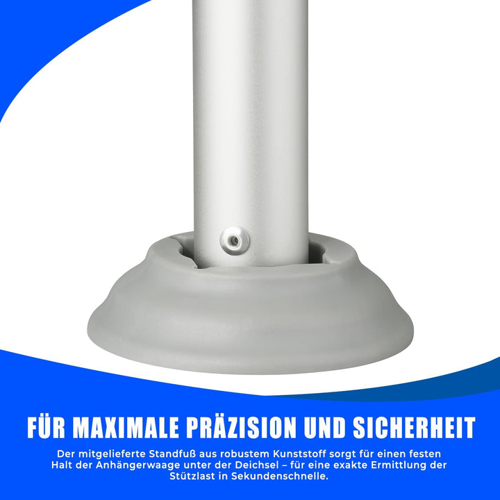 AUTOLIGHT 24 Aluminium Deichselwaage Stützlastwaage 50-100 kg mit Standplatte | Stützlastmesser für