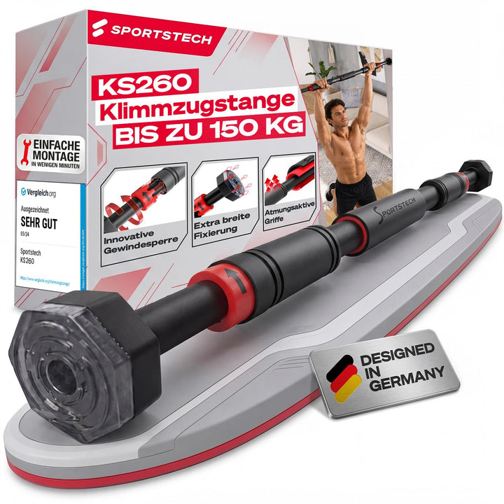 Sportstech Klimmzugstange mit innovativer Gear-Lock Funktion | sicher & schnell ohne Schrauben im Tü