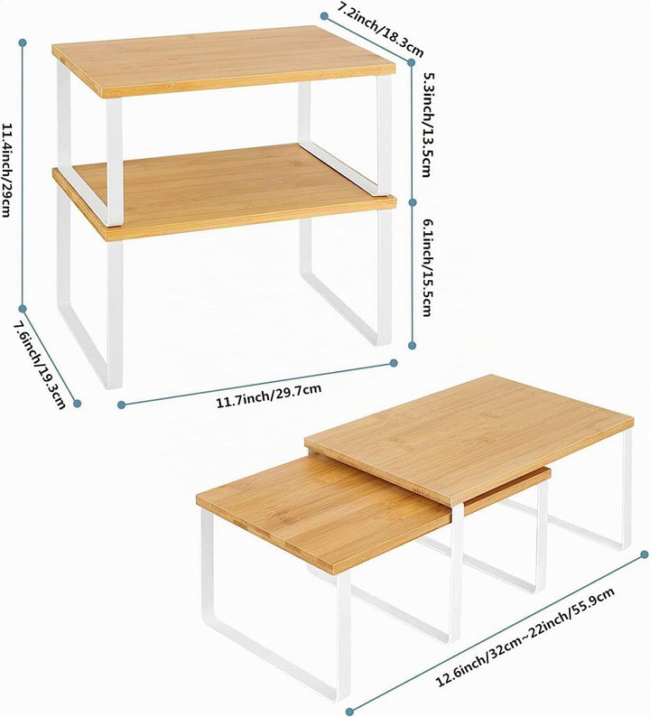 LIANTRAL Küchenschrank Organizer 4er-Set , Regaleinsatz im Küchenschrank, Erweiterbar & Stapelbar Ge