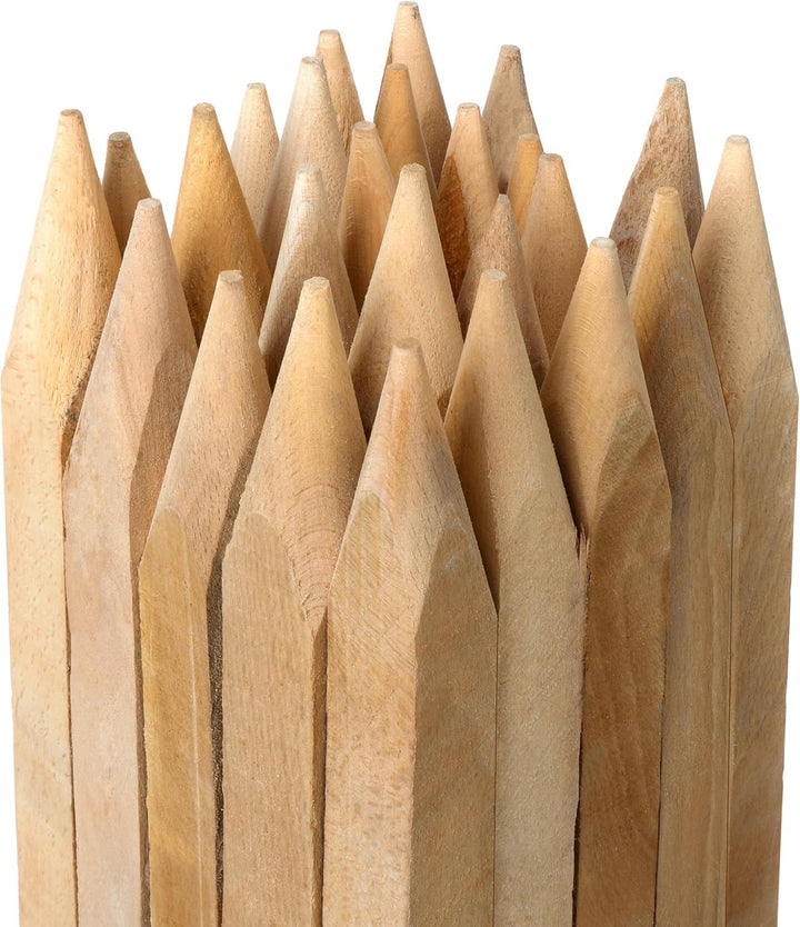 Buchenholz Holzpflöcke &amp; Holzpfähle Quadratisch 25 Stück - Längen 30 cm - Ideal für Zaunpfosten, Zau