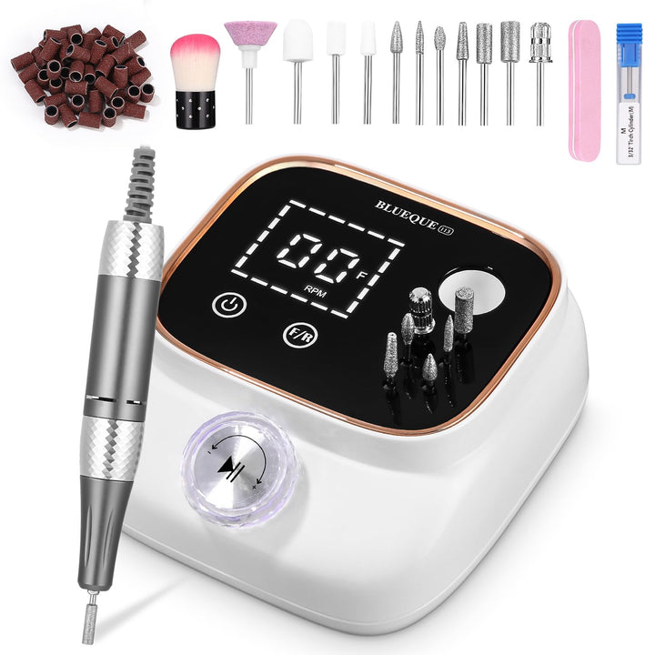 Elektrisch Nagelfräser, Professionelle Fräser für Gelnägel, 45000RPM, Elektrische Nagelfeile mit Lcd