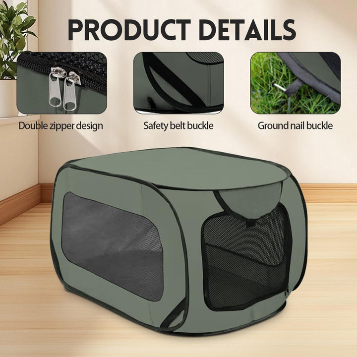 Faltbare Hunde Transportbox 92x52x52 cm - Doppeltürig & Sicher für Autoreisen,Belüftetes Pop-Up Desi