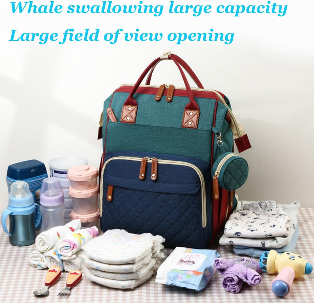Wickeltasche Rucksack Baby Wickelrucksäcke mit Grosser Kapazität Tragbare Reisewindeltasche mit falt